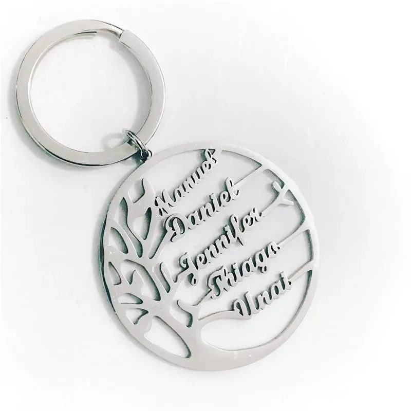 Custom Name Tree of Life Personalized Keychain