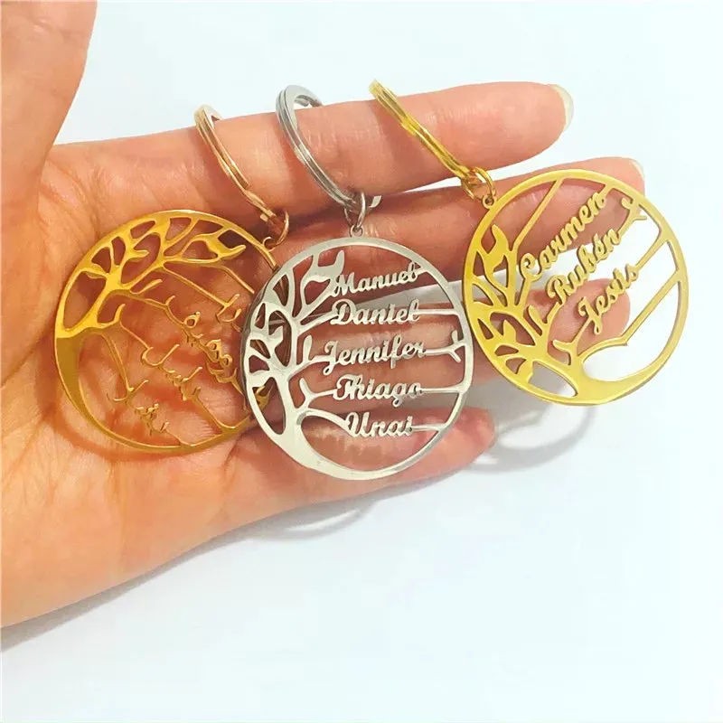 Custom Name Tree of Life Personalized Keychain