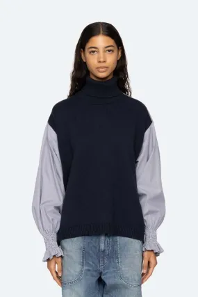 Devana Combo Sweater - Navy