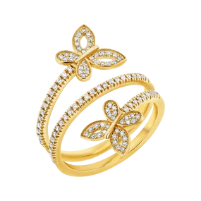 Diamond Double Wrap Butterfly Ring