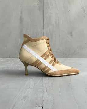 DIESEL 2000'S LEATHER & SUEDE SPORT HEELS - UK 5