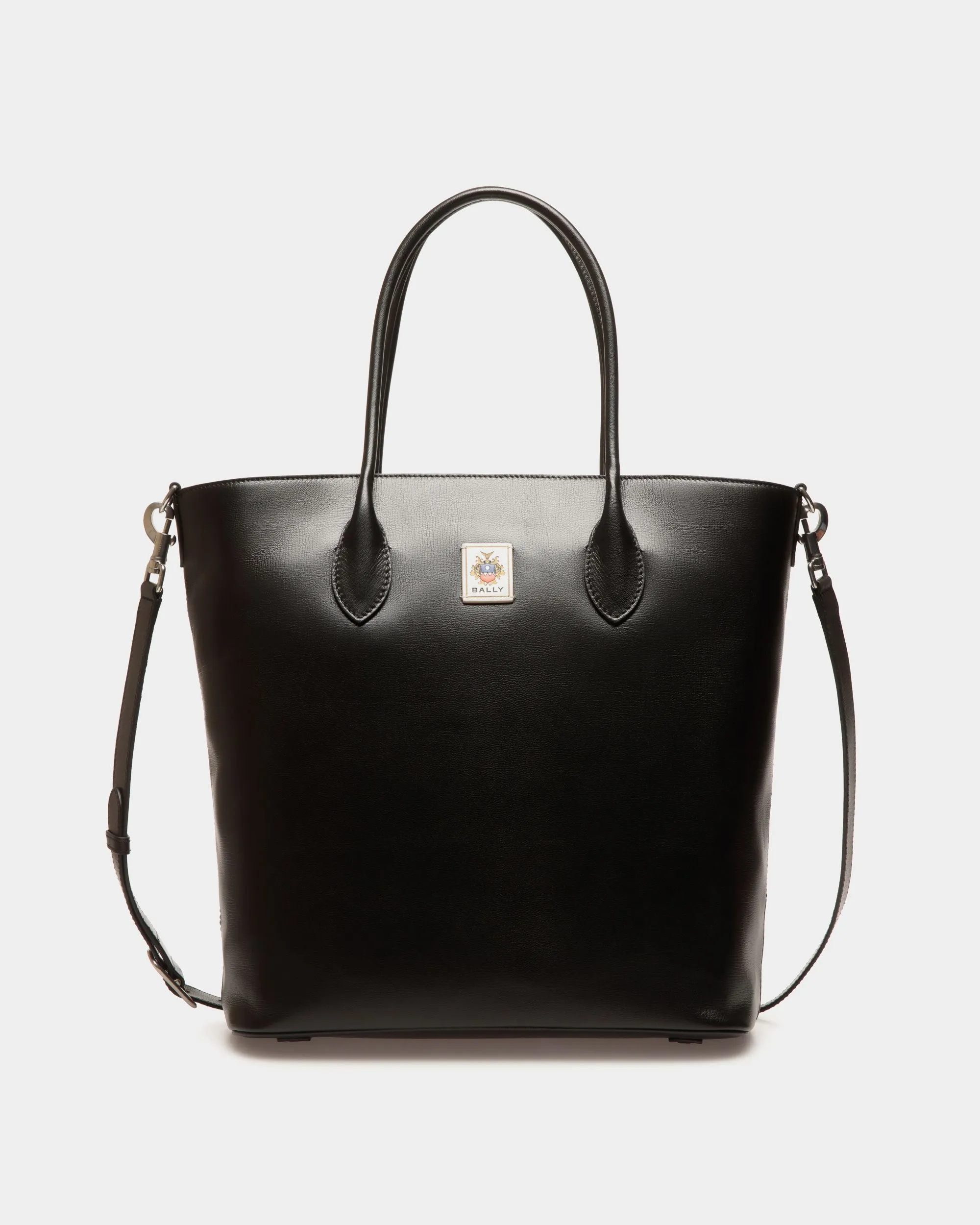 Easy Bally Tote In Black Leather 