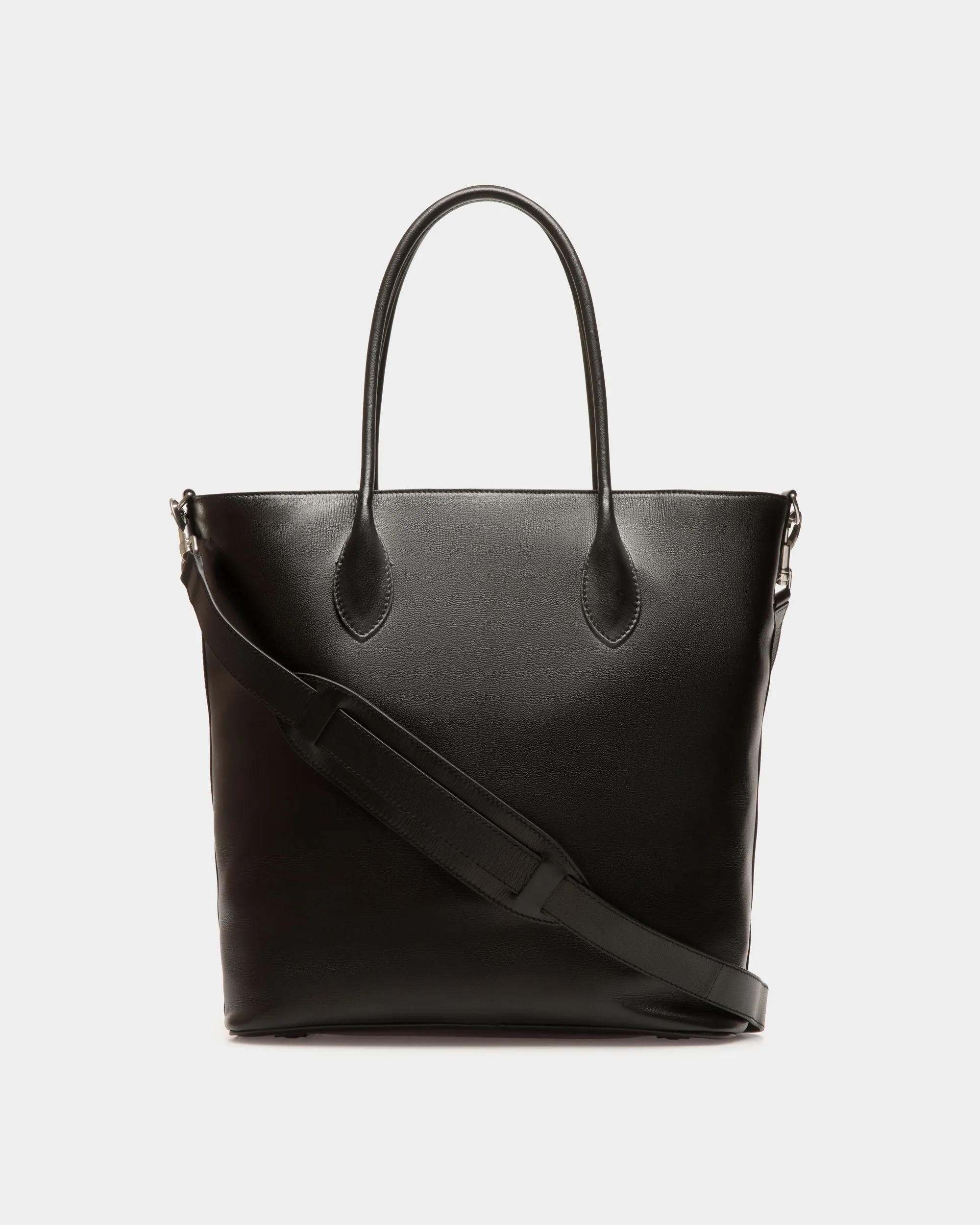 Easy Bally Tote In Black Leather 