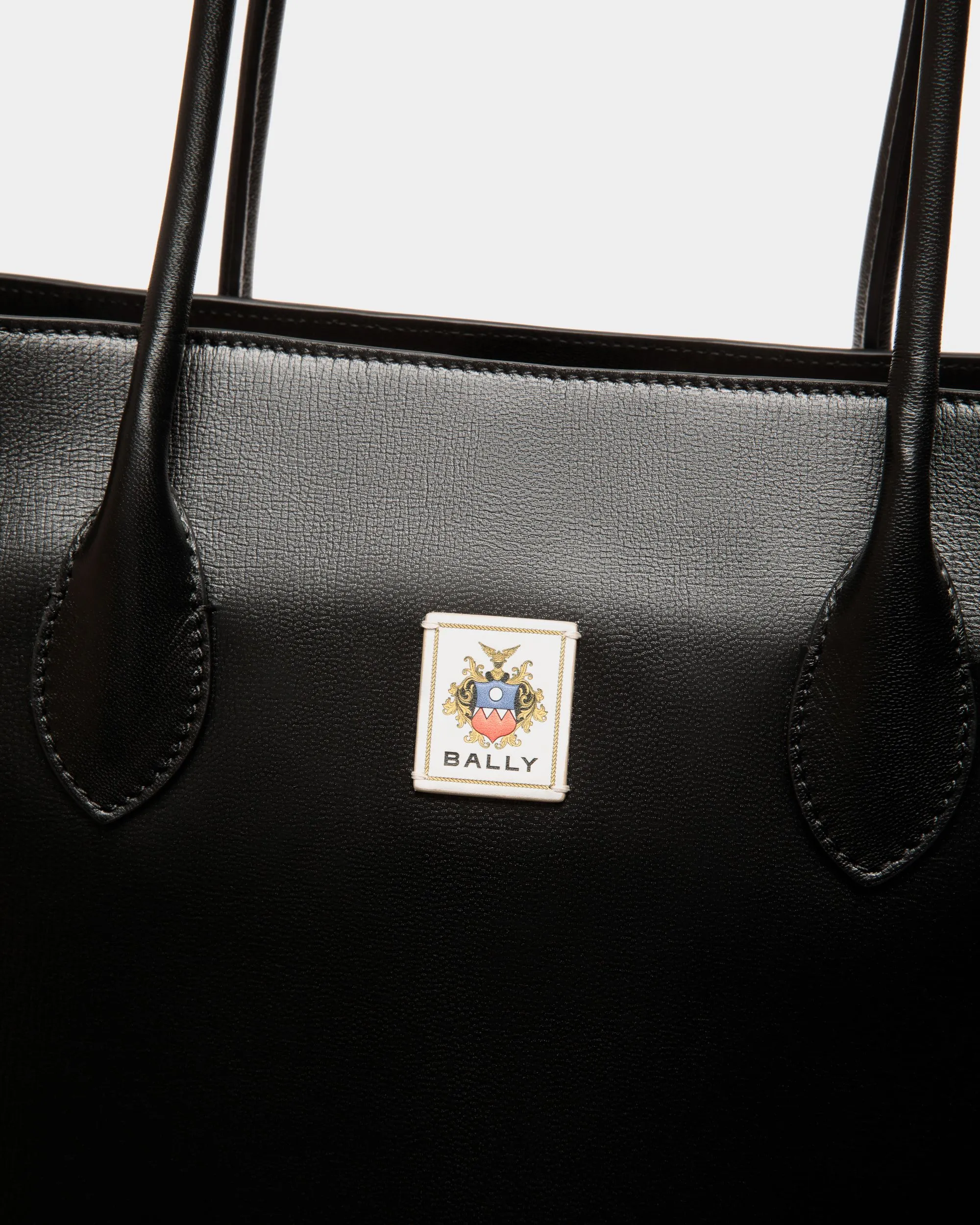 Easy Bally Tote In Black Leather 