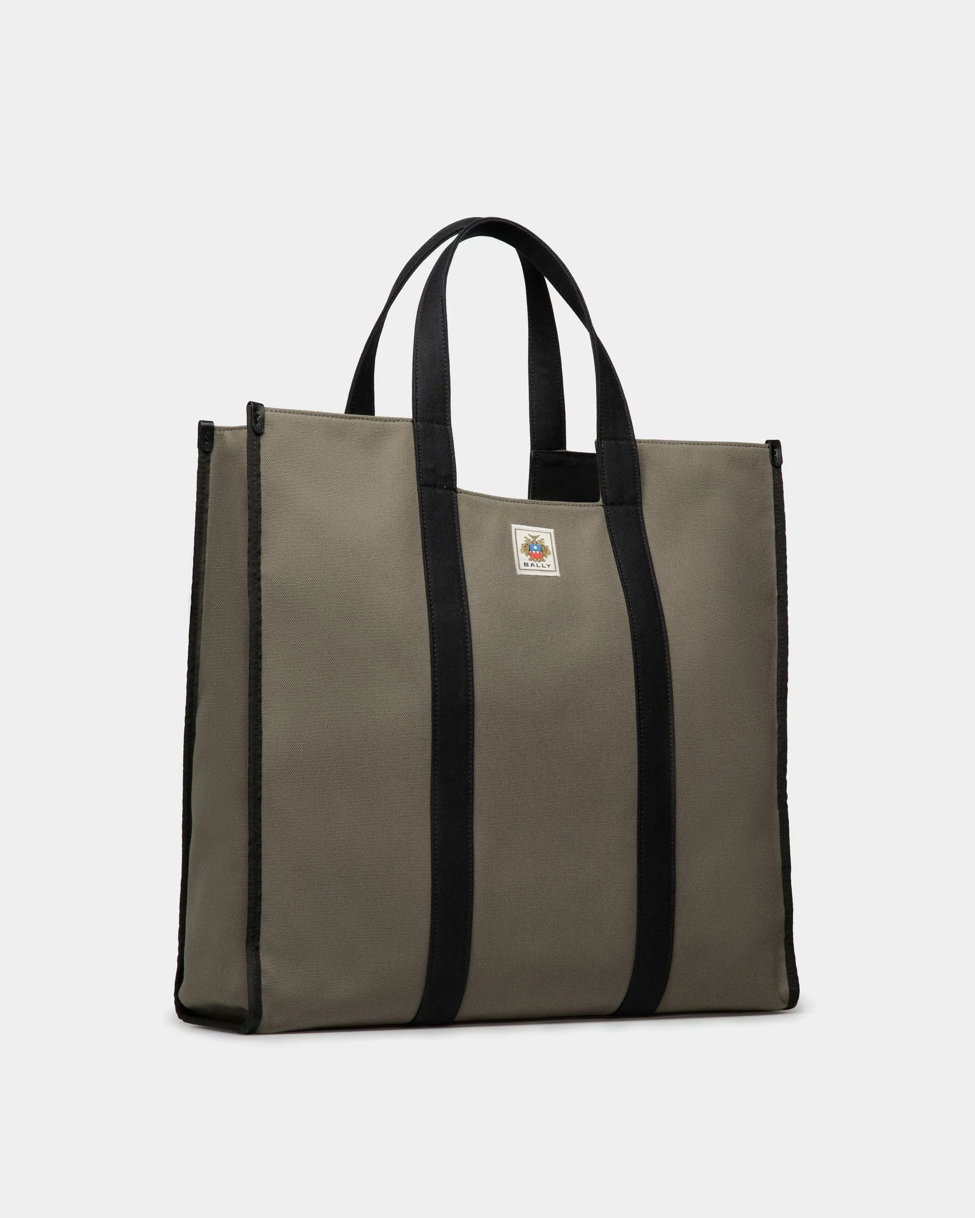 Easy Bally Tote In Military Green Cotton Canvas 