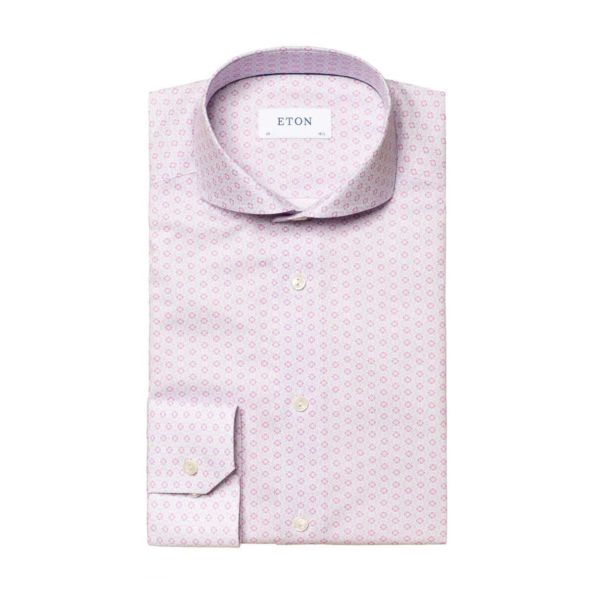 Eton - Slim Fit Patterned Shirt in Lilac