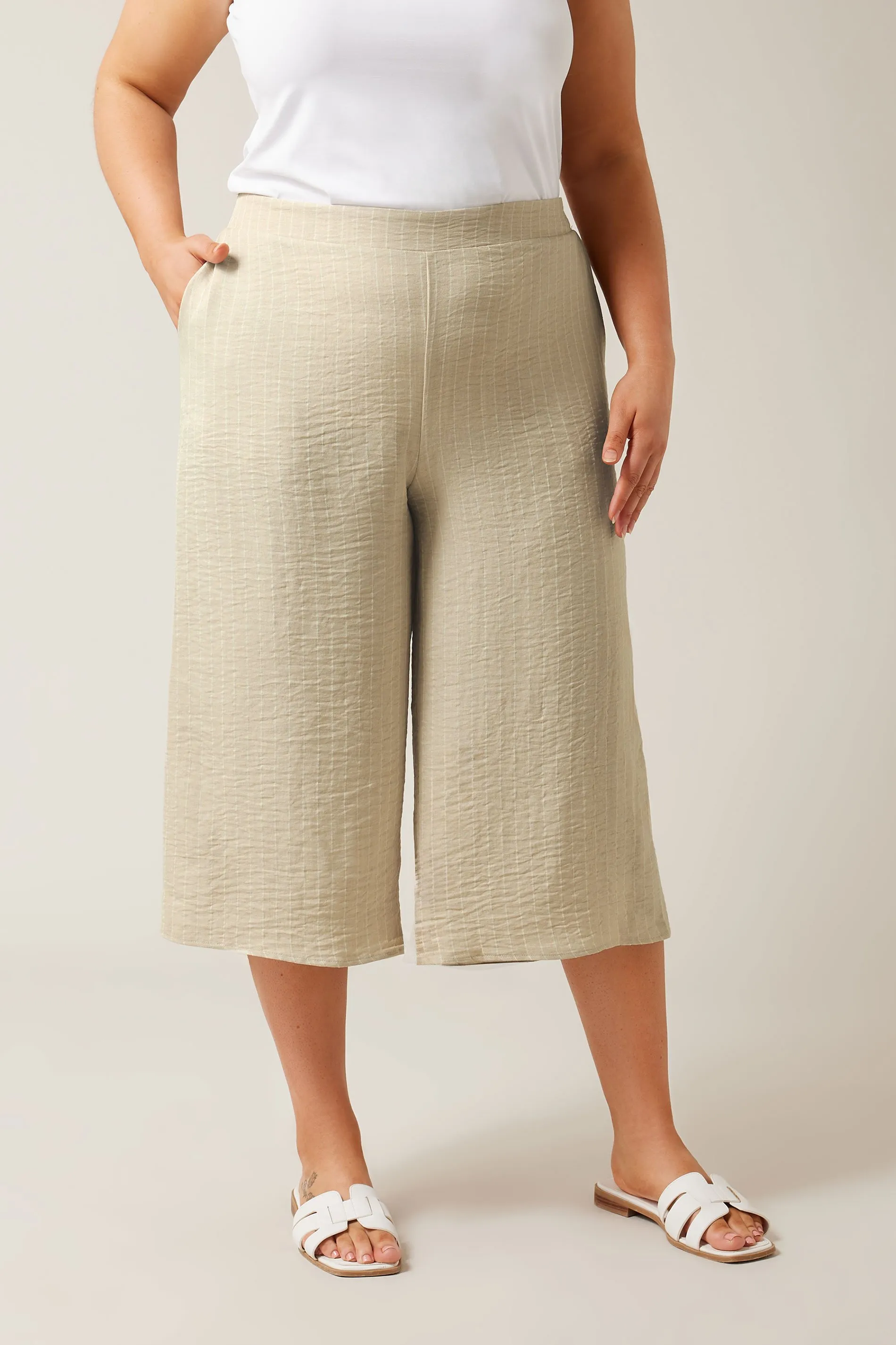 EVANS Curve Natural Brown Culottes