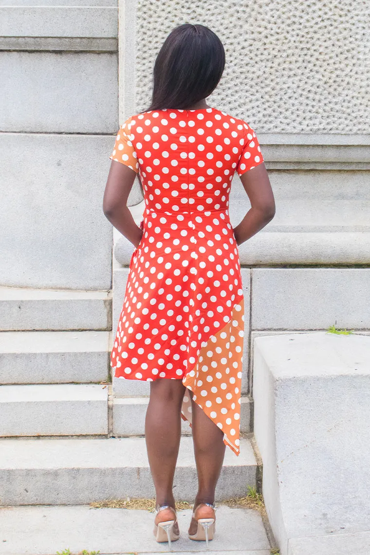 Ezi Two Tone Polka Dot Dress