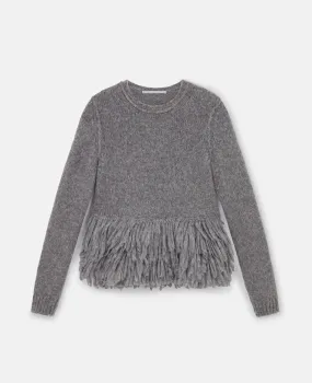 Feather Peplum Wool Sweater