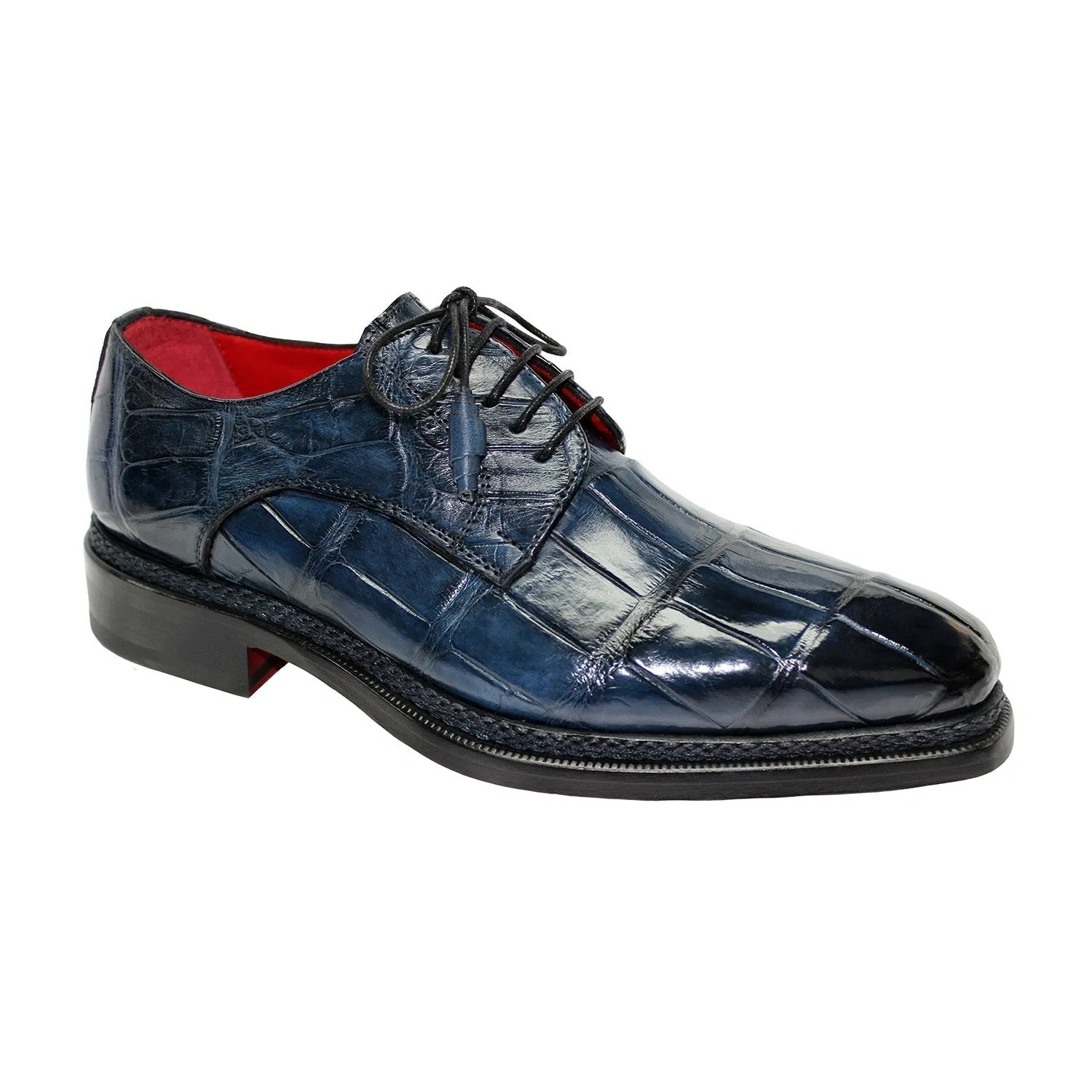 Fennix Gabriel Men's Shoes Navy Alligator Exotic Oxfords (FX1022)