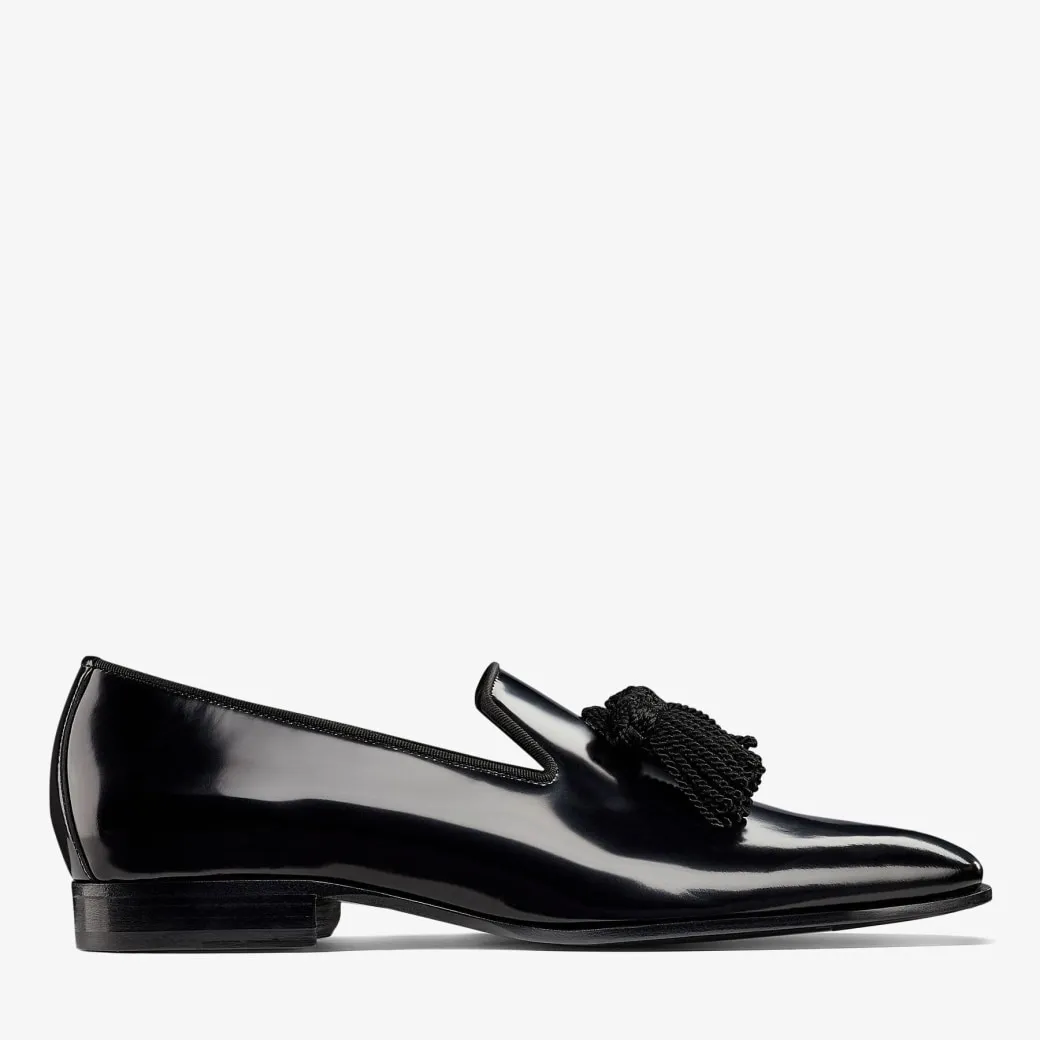 Foxley/M Black Soft Shiny Calf Leather Loafers