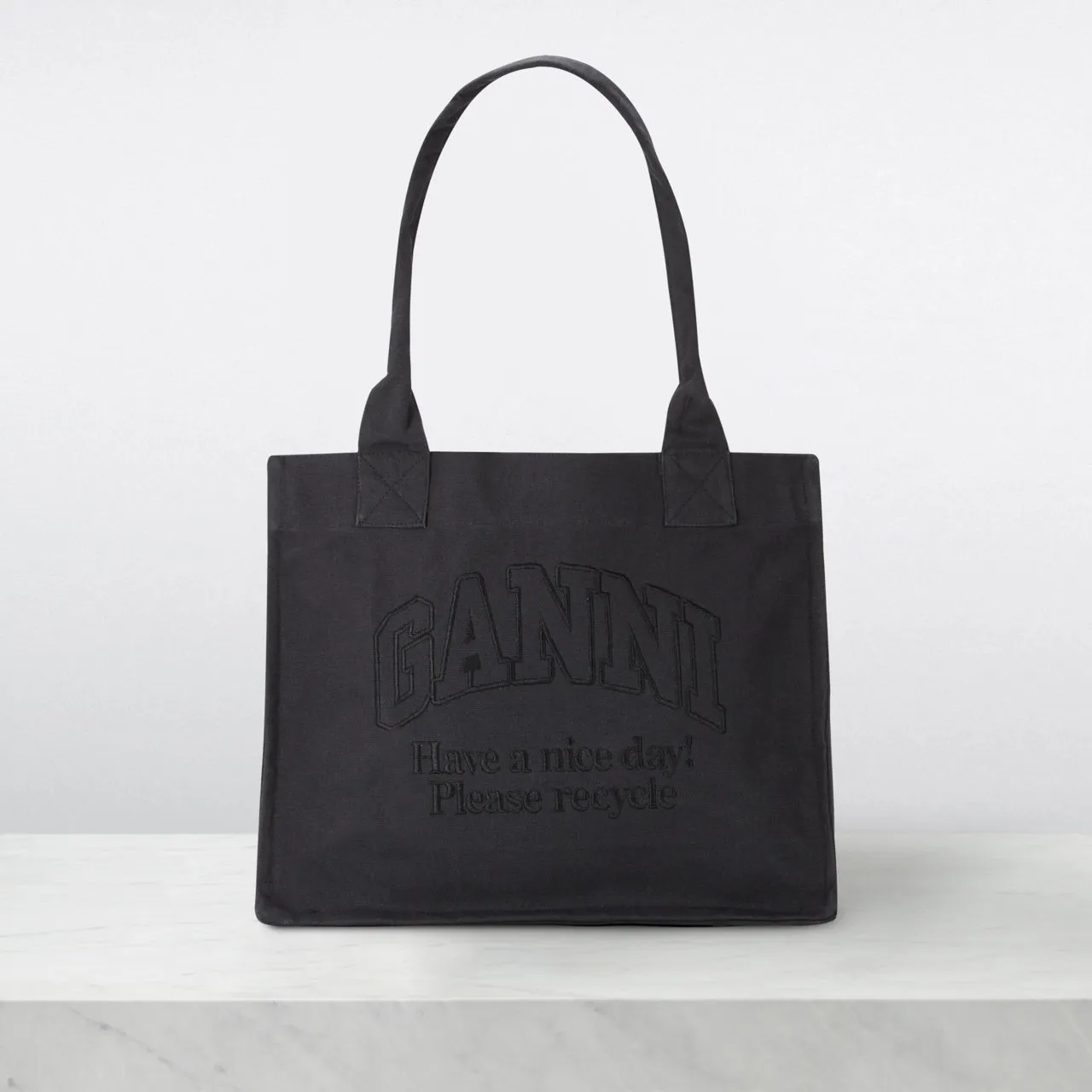 GANNI The Sustainable Edit Easy Shopper Large Tote - Black