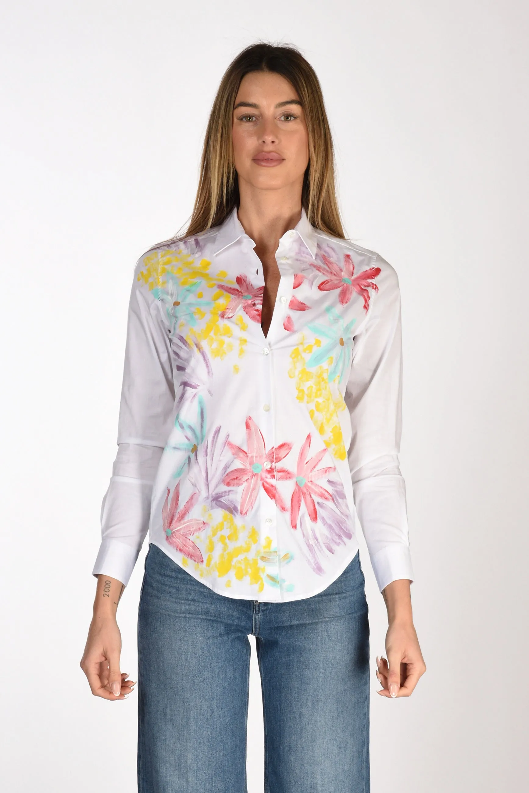 Gherardeschi Alessandro Camicia Dipinta Bianco/multicolor Donna