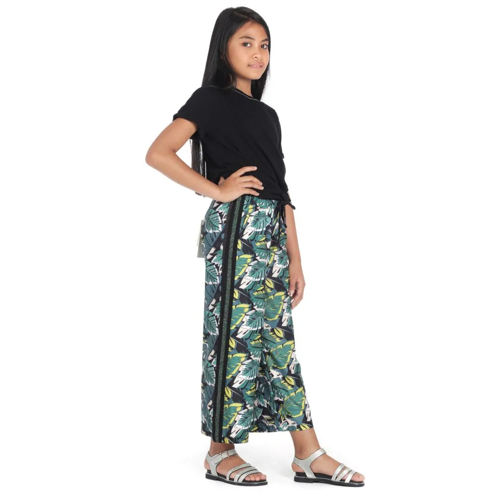 Girls Green Leaf Culottes