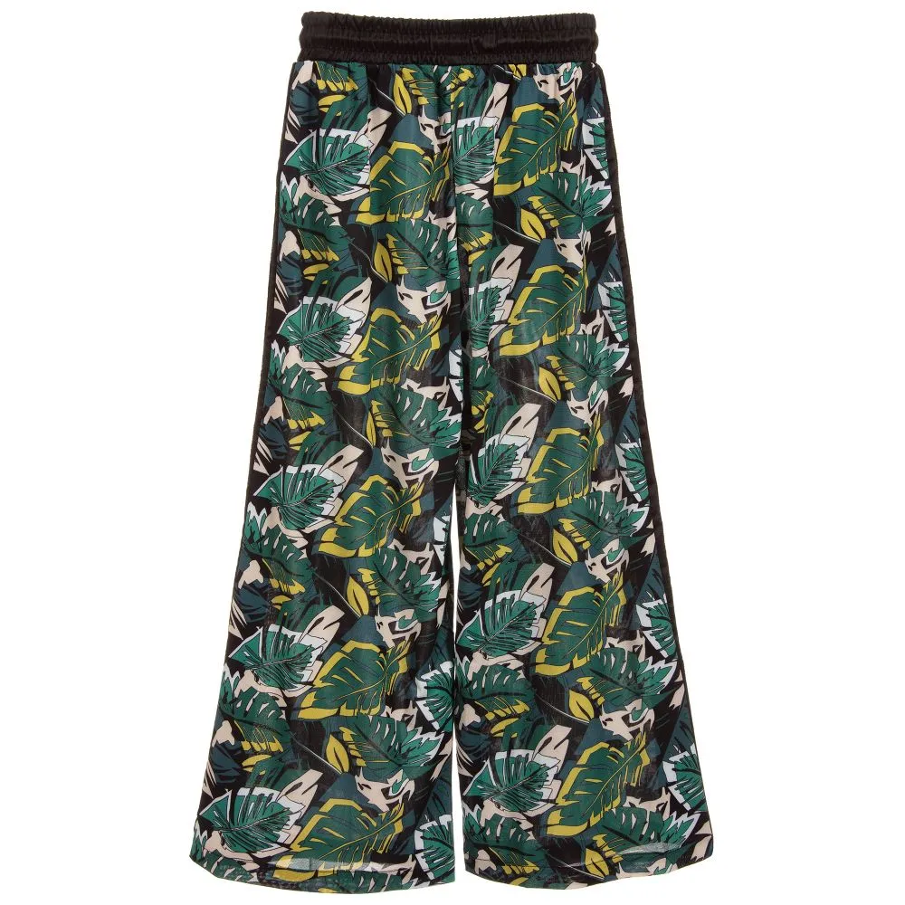 Girls Green Leaf Culottes