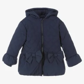 Girls Navy Blue Padded Coat