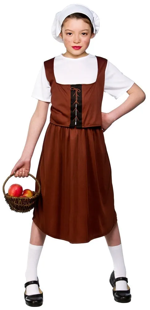 Girls Tudor Peasant Medieval Fancy Dress Costume