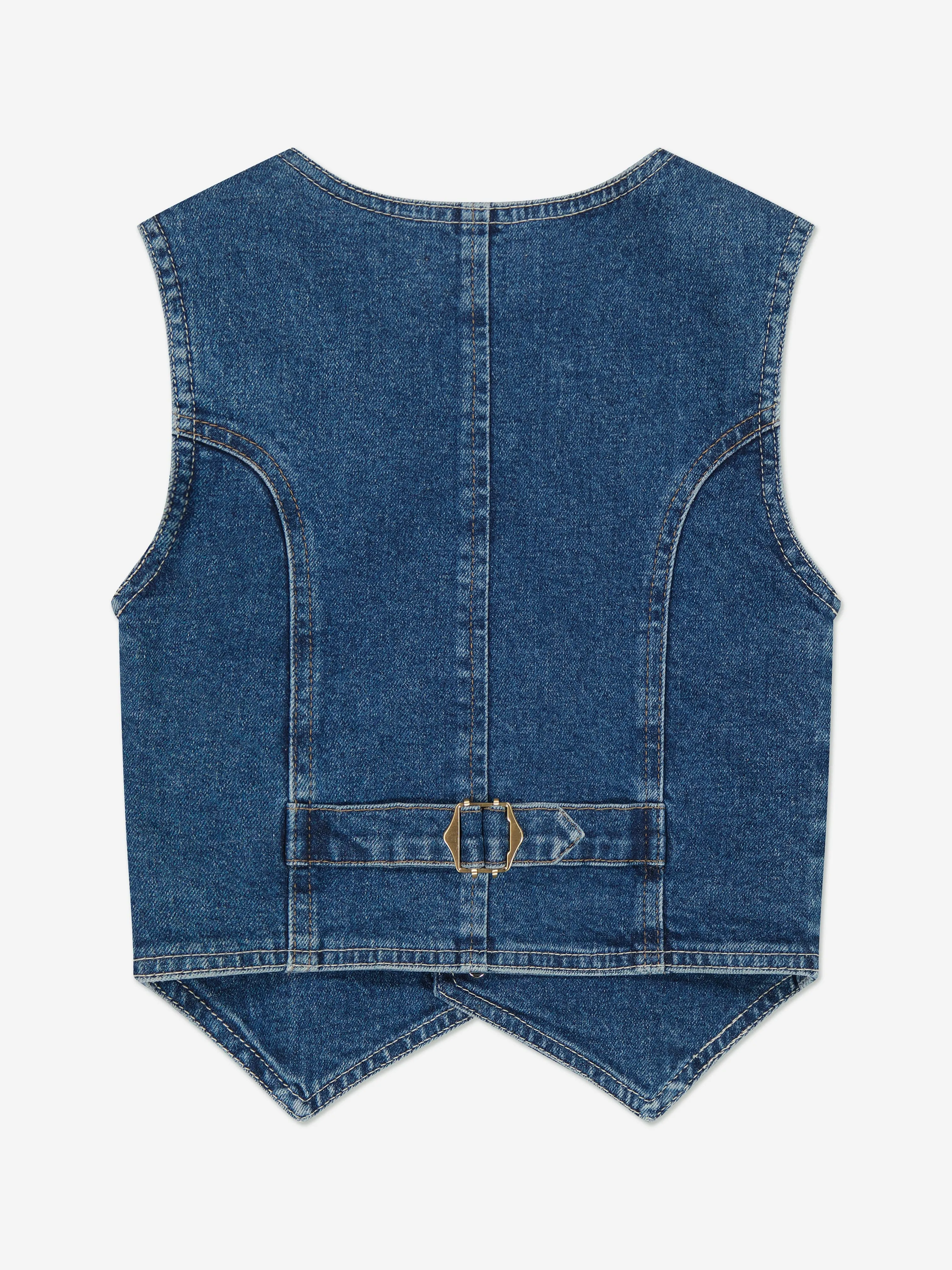 Girls Zizi Denim Waistocoat in Blue