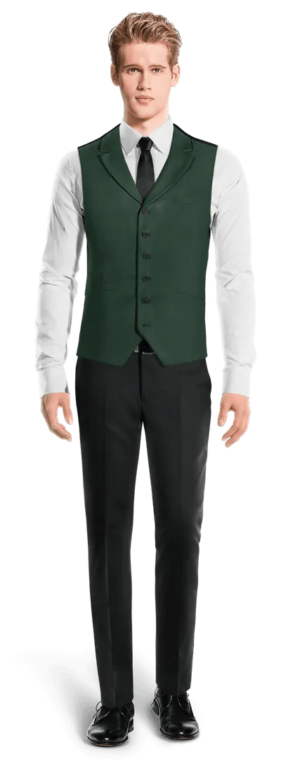 Green lapeled essential Waistcoat