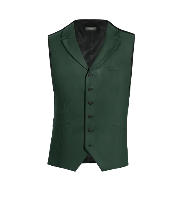 Green lapeled essential Waistcoat