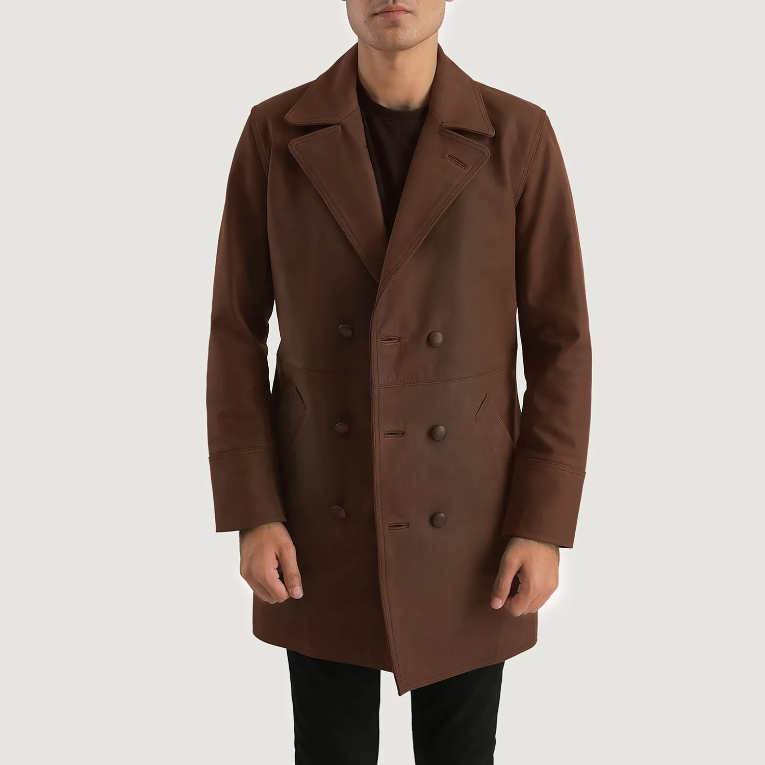 Half Life Brown Leather Coat