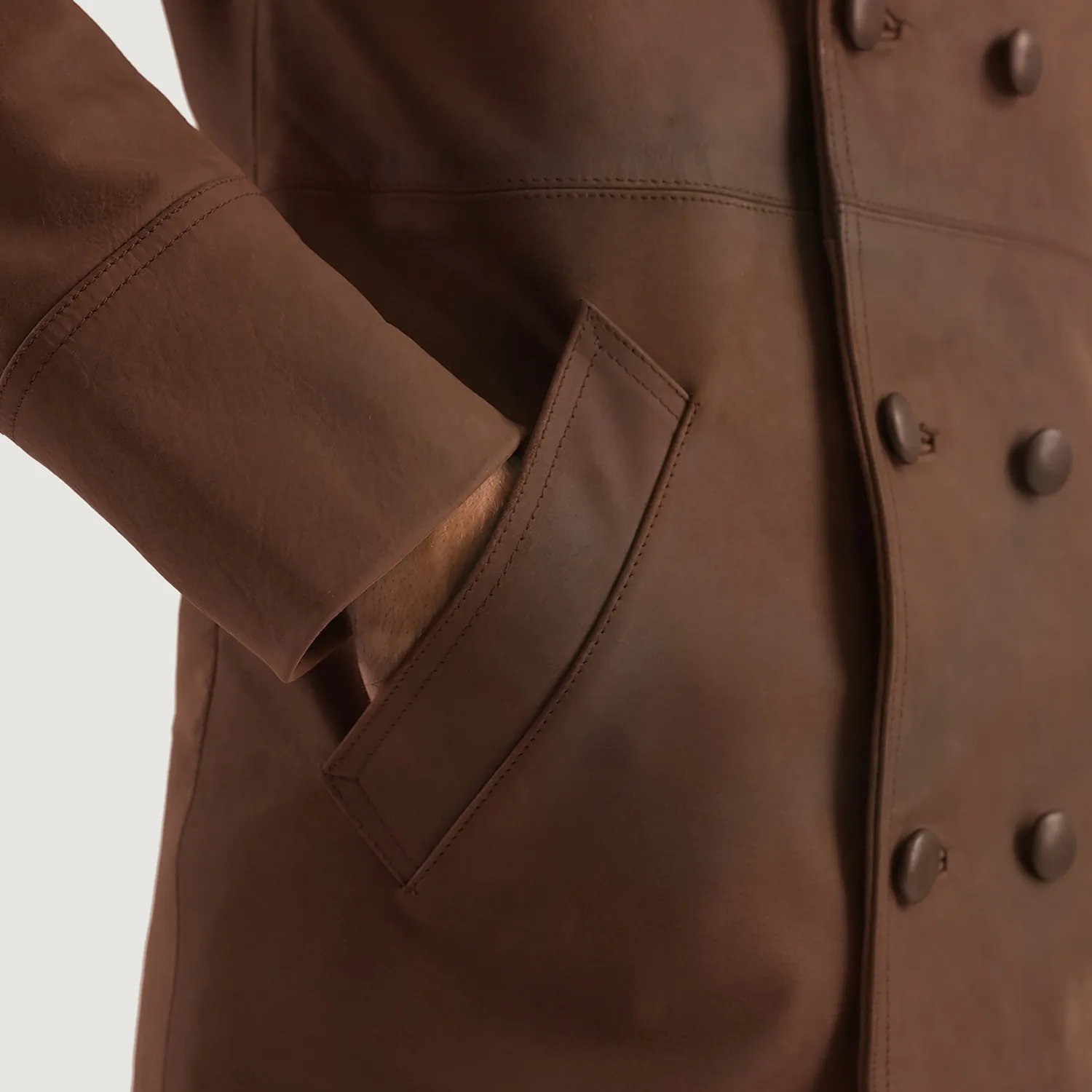 Half Life Brown Leather Coat