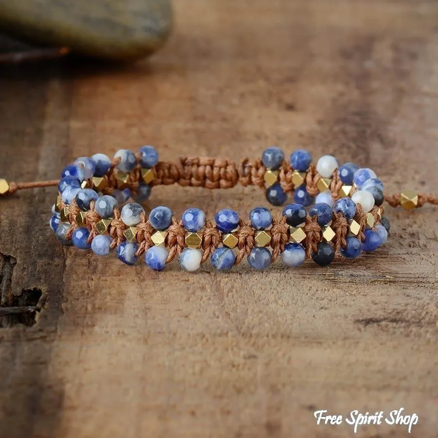 Handmade Natural Sodalite Wrap Bracelet