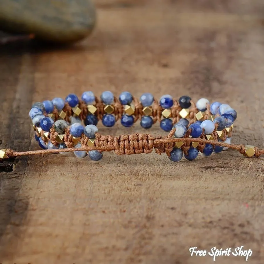 Handmade Natural Sodalite Wrap Bracelet