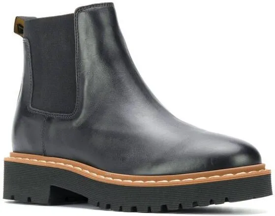 Hogan leather ankle boots Black