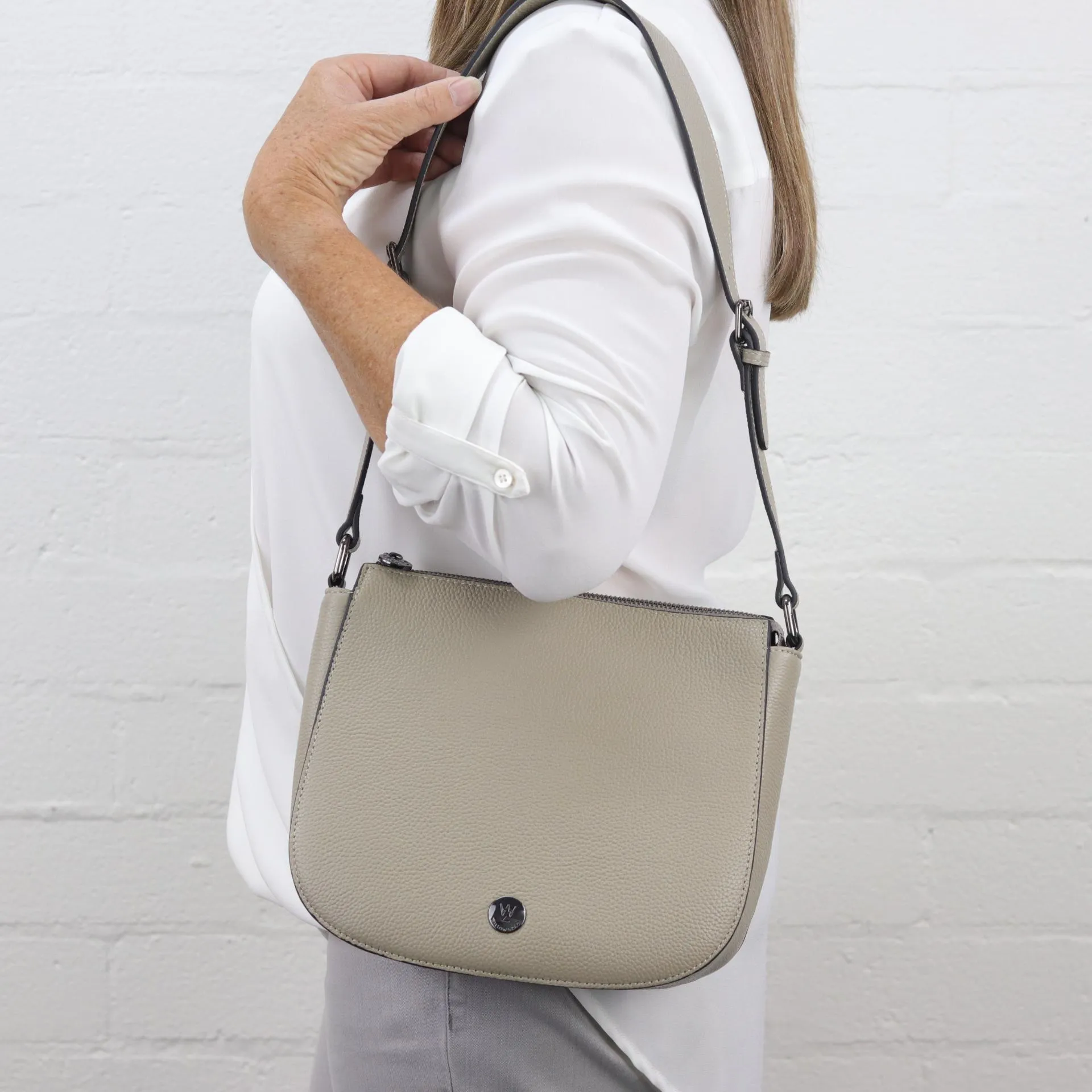 Ingrid pebbled leather shoulder bag