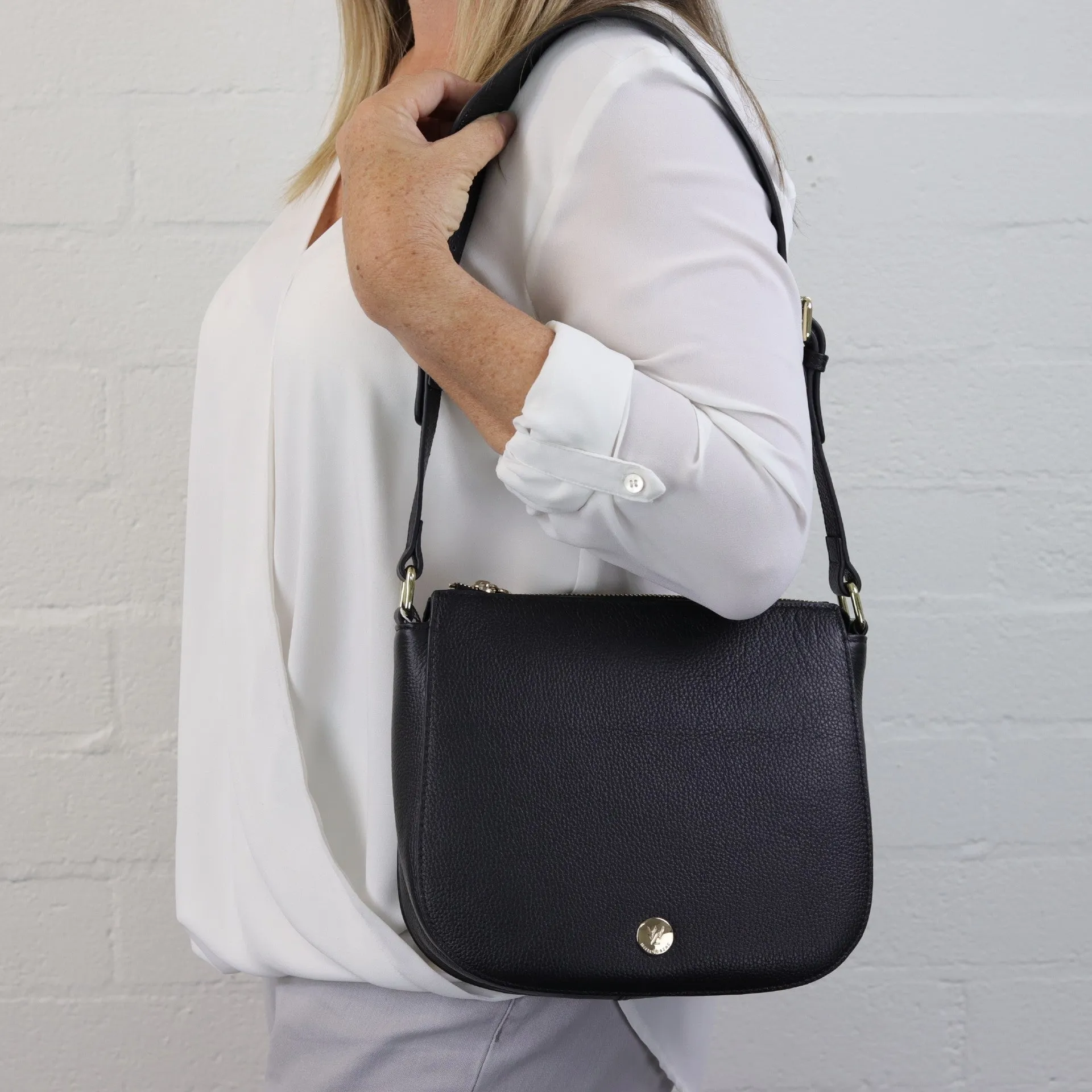 Ingrid pebbled leather shoulder bag