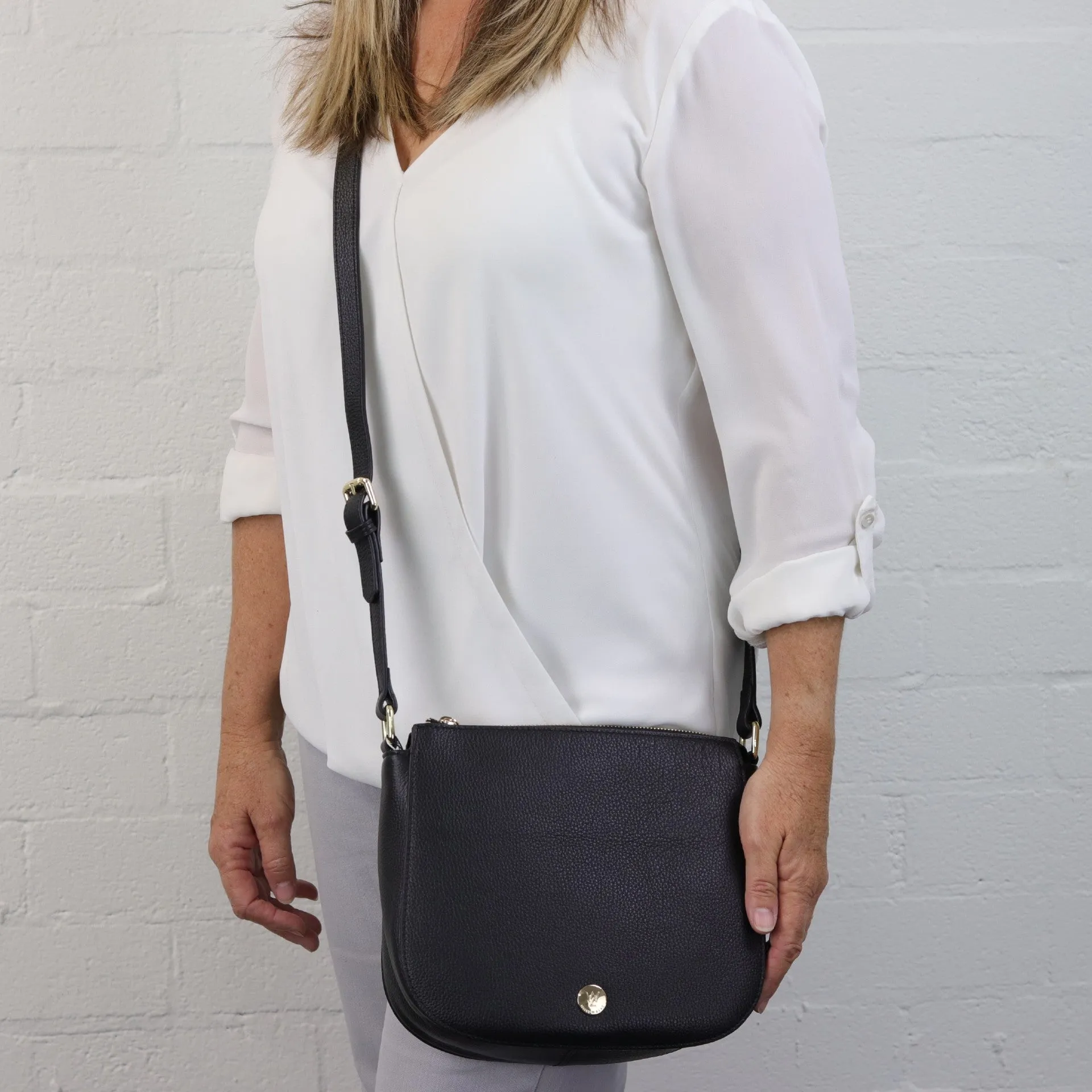 Ingrid pebbled leather shoulder bag