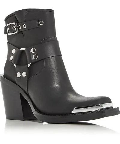 Jeffrey Campbell Handler Womens Leather Square Toe Ankle Boots