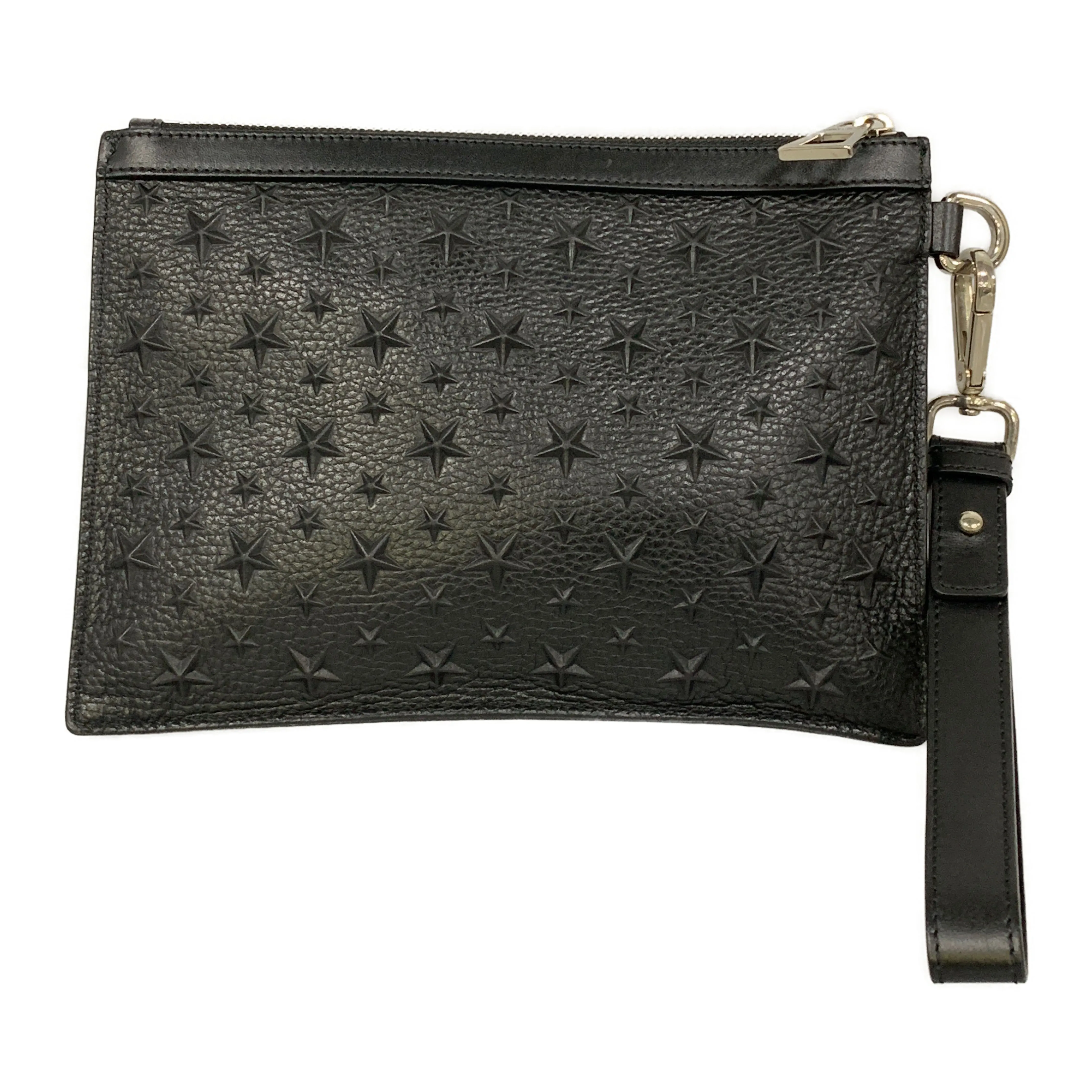 #JIMMY CHOO/Clutch Bag/BLK/Leather/All Over Print