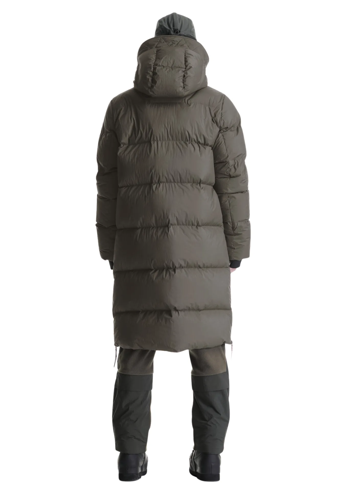 Krakatau Quilted Long Parka Coat (Taupe)