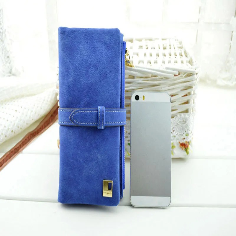 Lady Scrub Retro Purse Card Holder Hit Color Clutch Wallet Bag