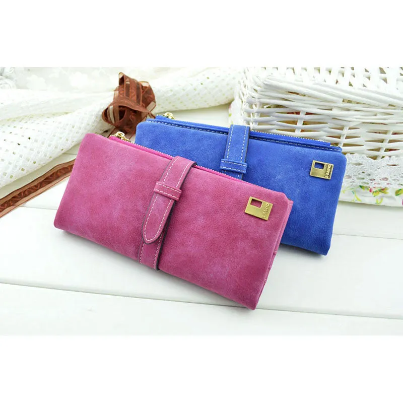 Lady Scrub Retro Purse Card Holder Hit Color Clutch Wallet Bag