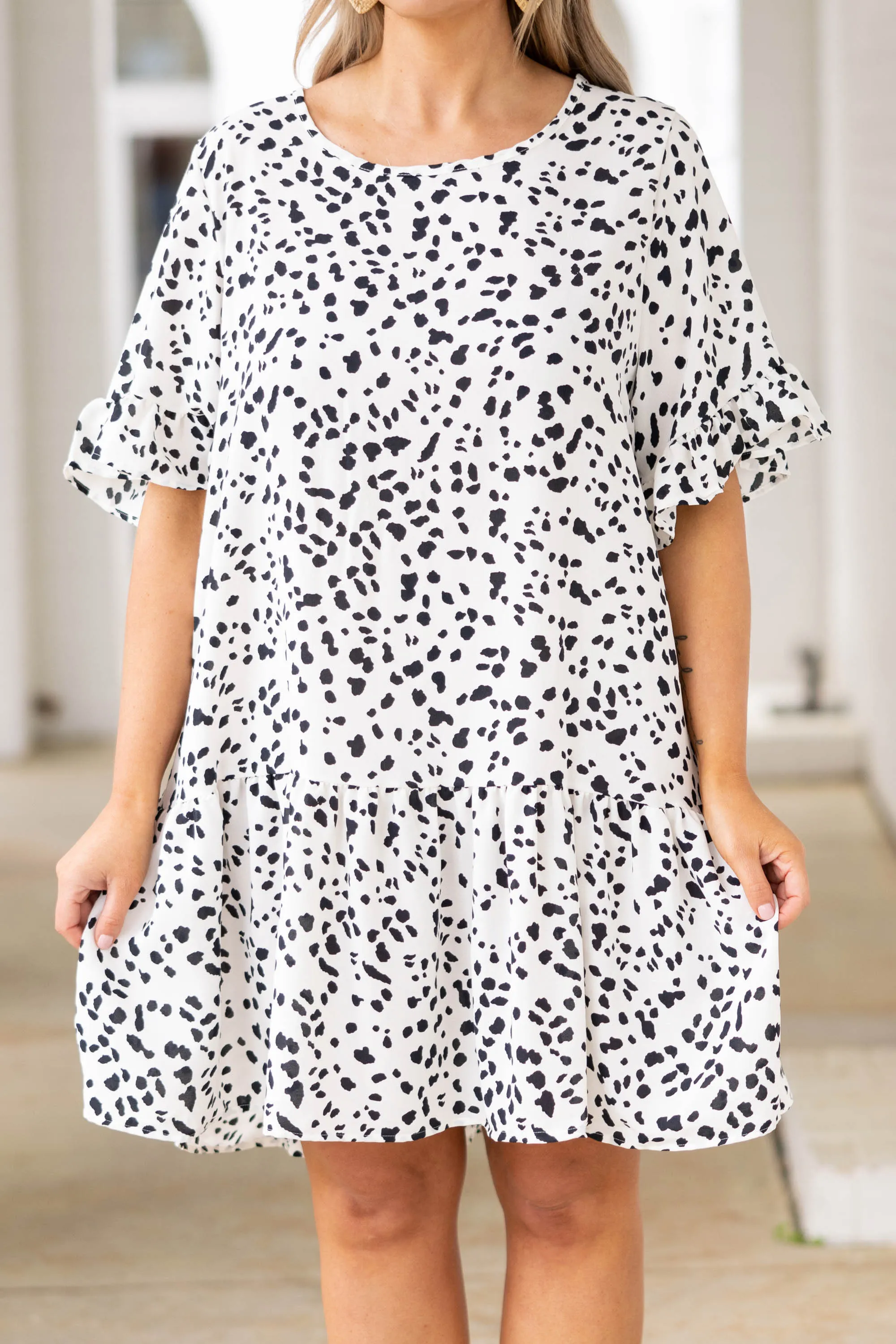 Lazy Leopard Dress, Ivory