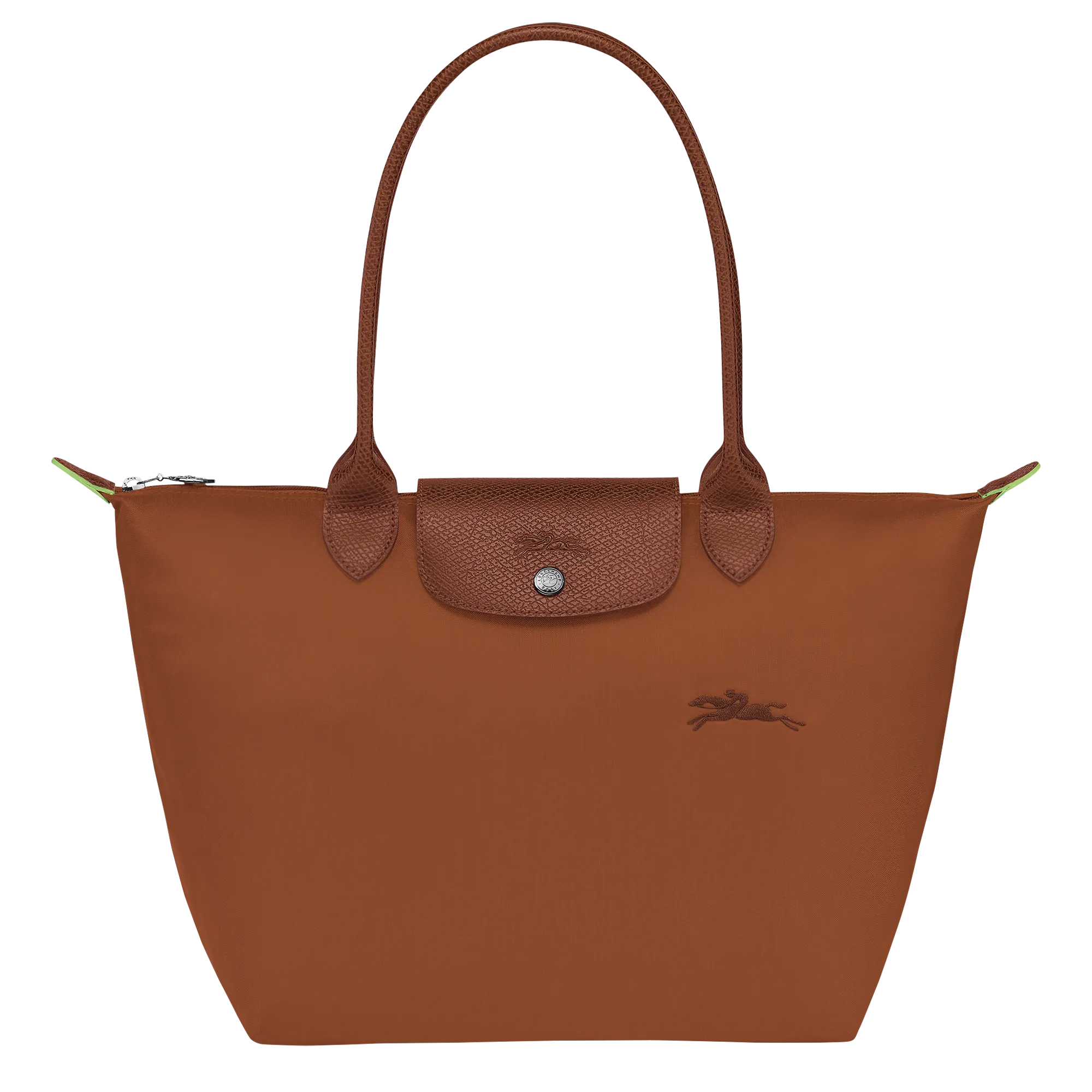 Le Pliage Green M Tote bag Cognac - Recycled canvas