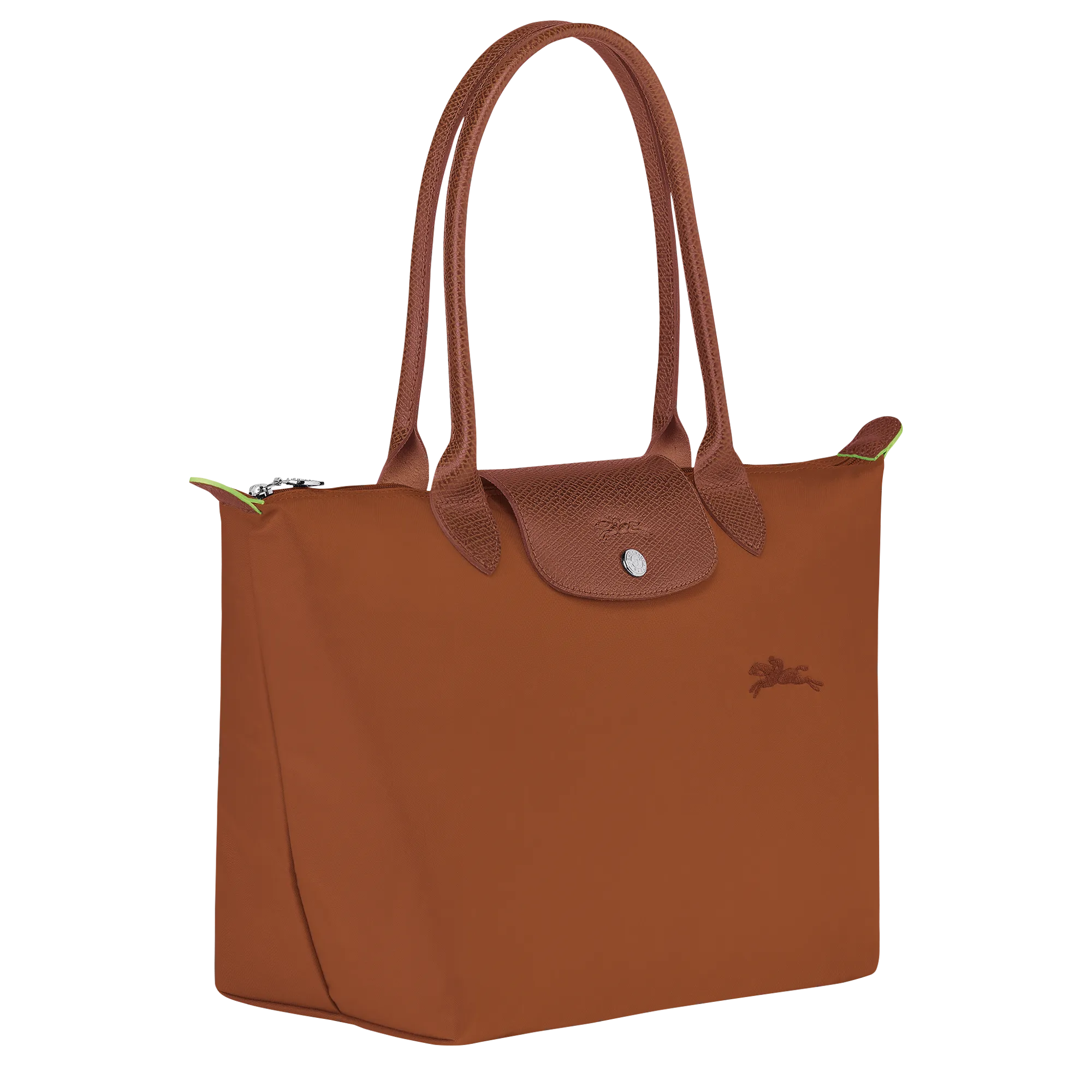 Le Pliage Green M Tote bag Cognac - Recycled canvas