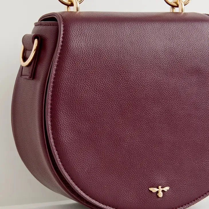 Liberty Saddle Bag - Burgundy Vegan Leather