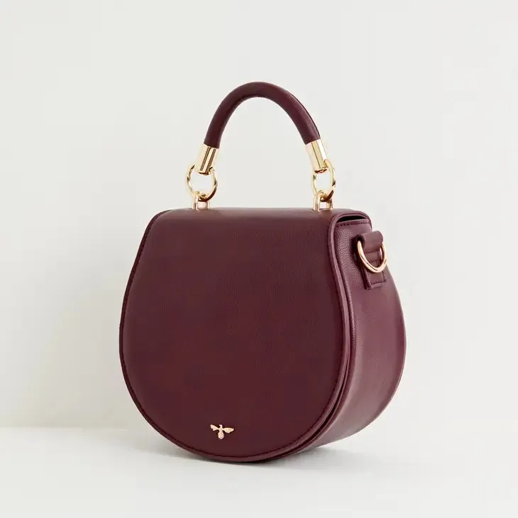 Liberty Saddle Bag - Burgundy Vegan Leather