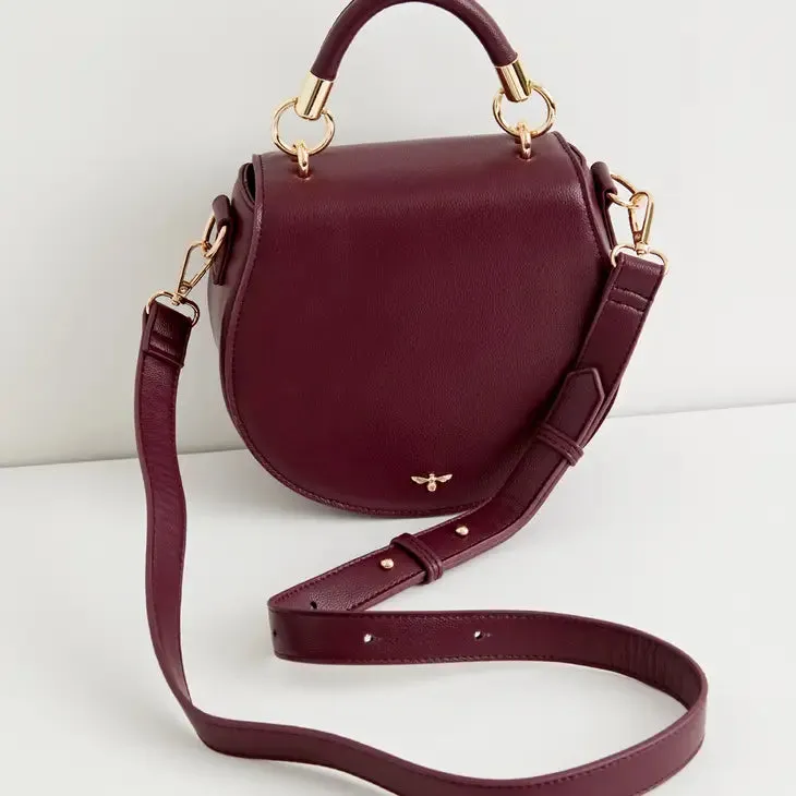 Liberty Saddle Bag - Burgundy Vegan Leather