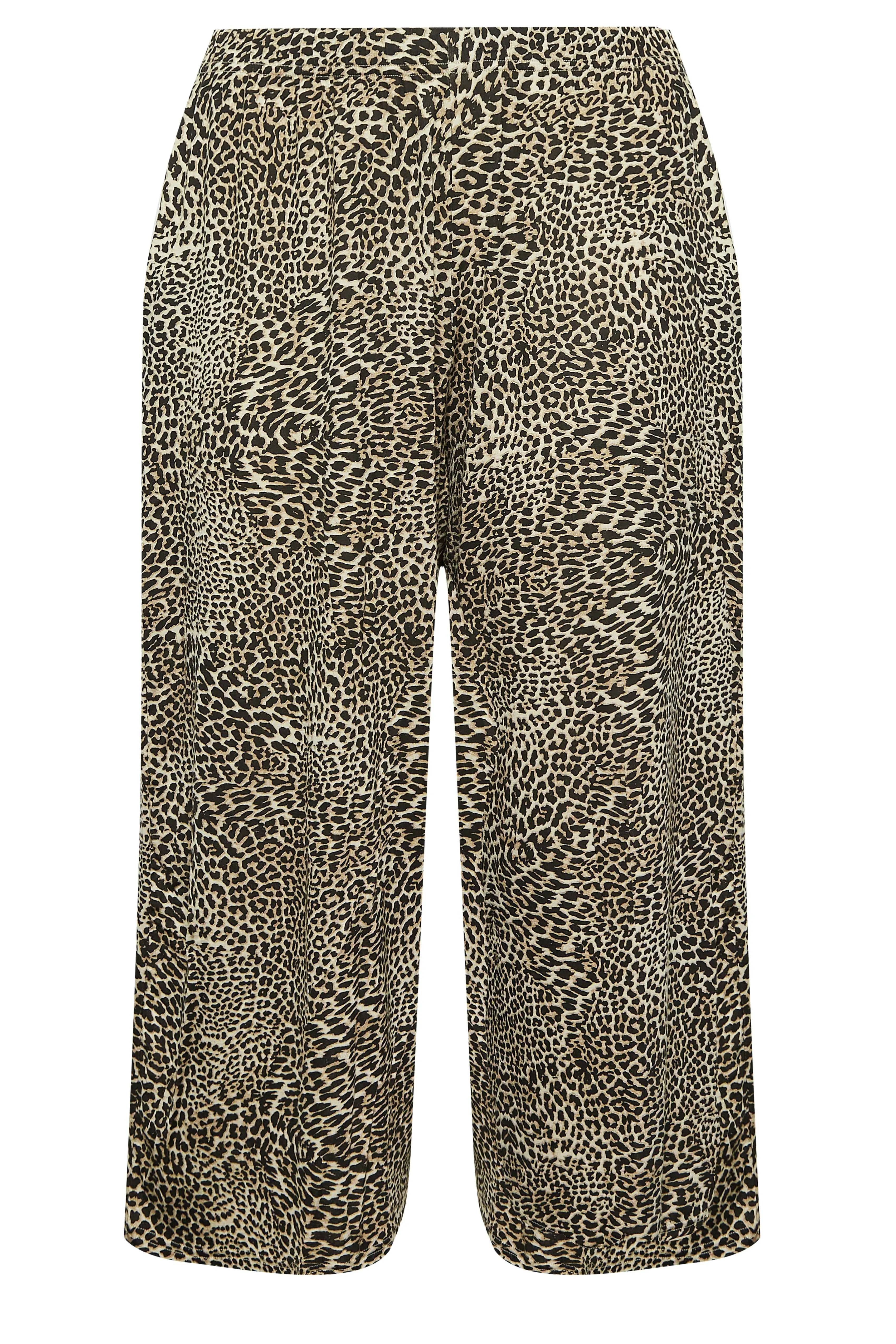 LIMITED COLLECTION Curve Brown Leopard Print Extra Wide Leg Culottes