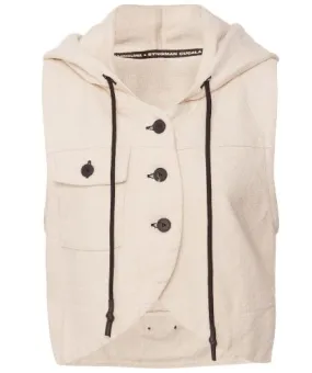 Lurdes Bergada Textured Cotton Hooded Waistcoat | Jules B