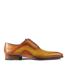 Magnanni 20120 Sanchez II Men's Shoes Brown & Lemon Grabado Print / Calf-Skin Leather Oxfords (MAGS1092)