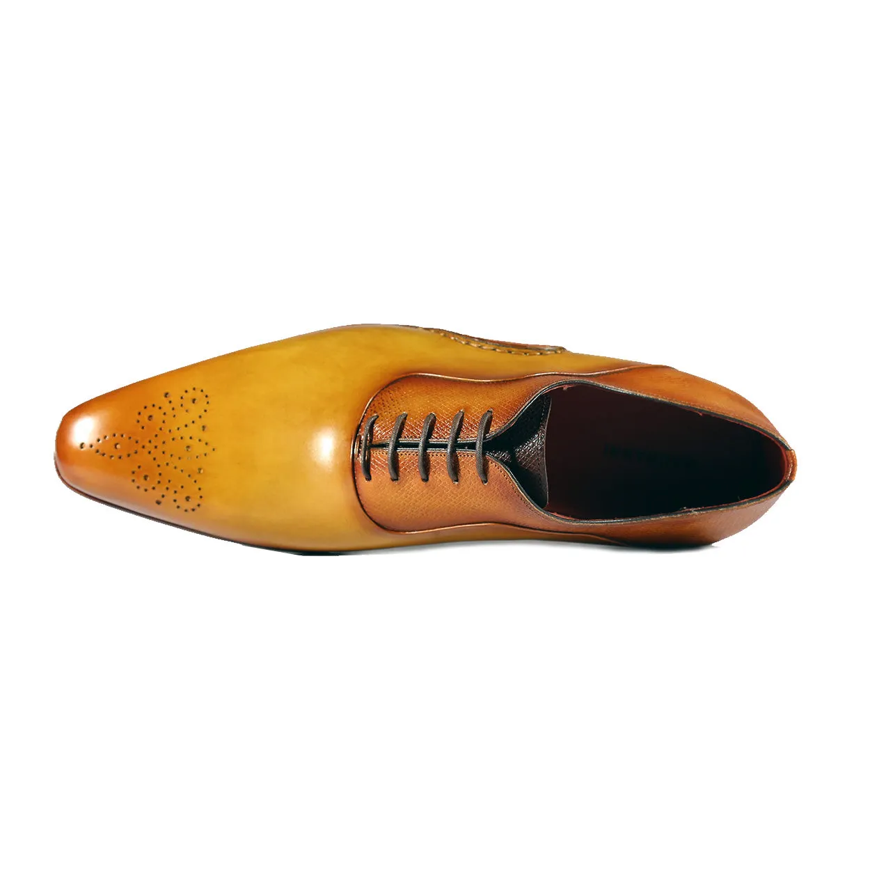 Magnanni 20120 Sanchez II Men's Shoes Brown & Lemon Grabado Print / Calf-Skin Leather Oxfords (MAGS1092)