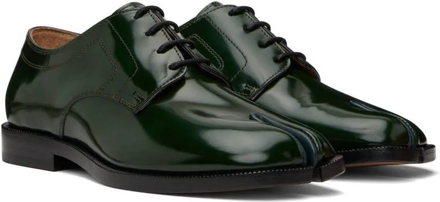 Maison Margiela Green Leather Tabi Oxfords