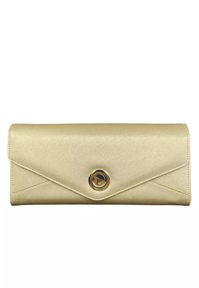 Mel&Co Saffiano Leatherette Clutch Chain Sling Bag