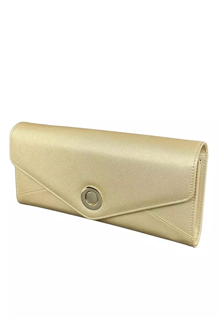 Mel&Co Saffiano Leatherette Clutch Chain Sling Bag